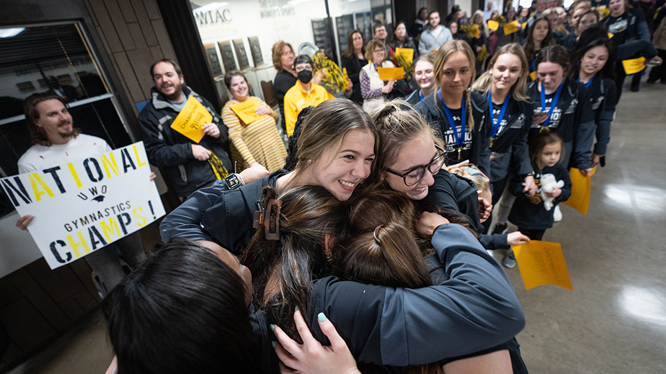 UWO gives ‘most unbelievable welcome’ to returning national champion gymnastics team